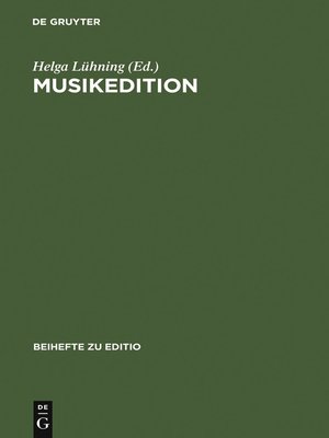 cover image of Musikedition